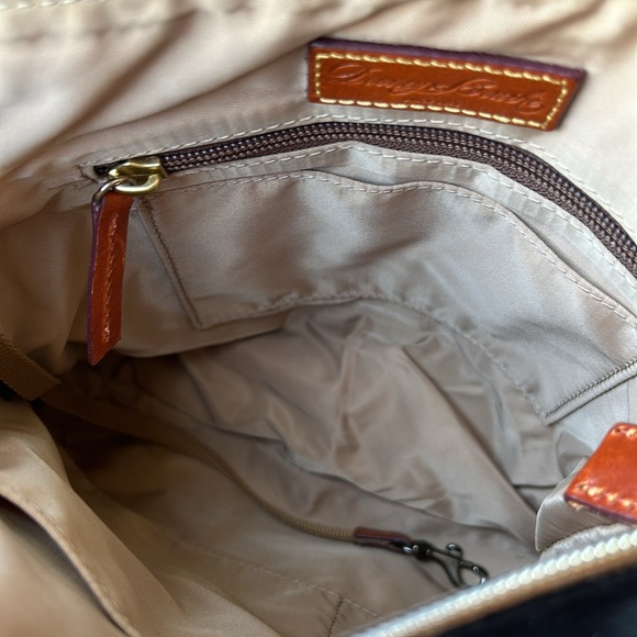 Dooney & Bourke Nylon Crossbody Purse Black with Tan Leather Trim Accents - Picture 13 of 15